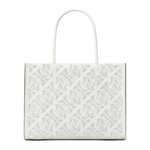 Tory Burch Small Ella Bio Perforated Tote – Blanc - Picture 3 of 11